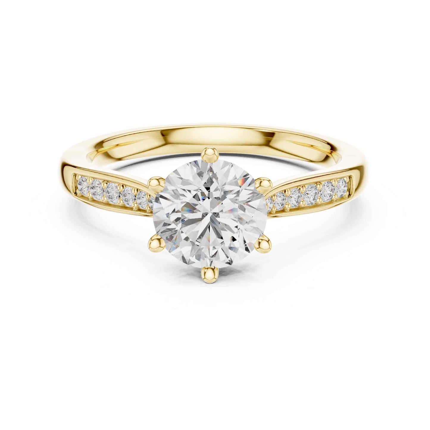 1 Carat Round Lab Grown Diamond Solitaire Engagement Ring