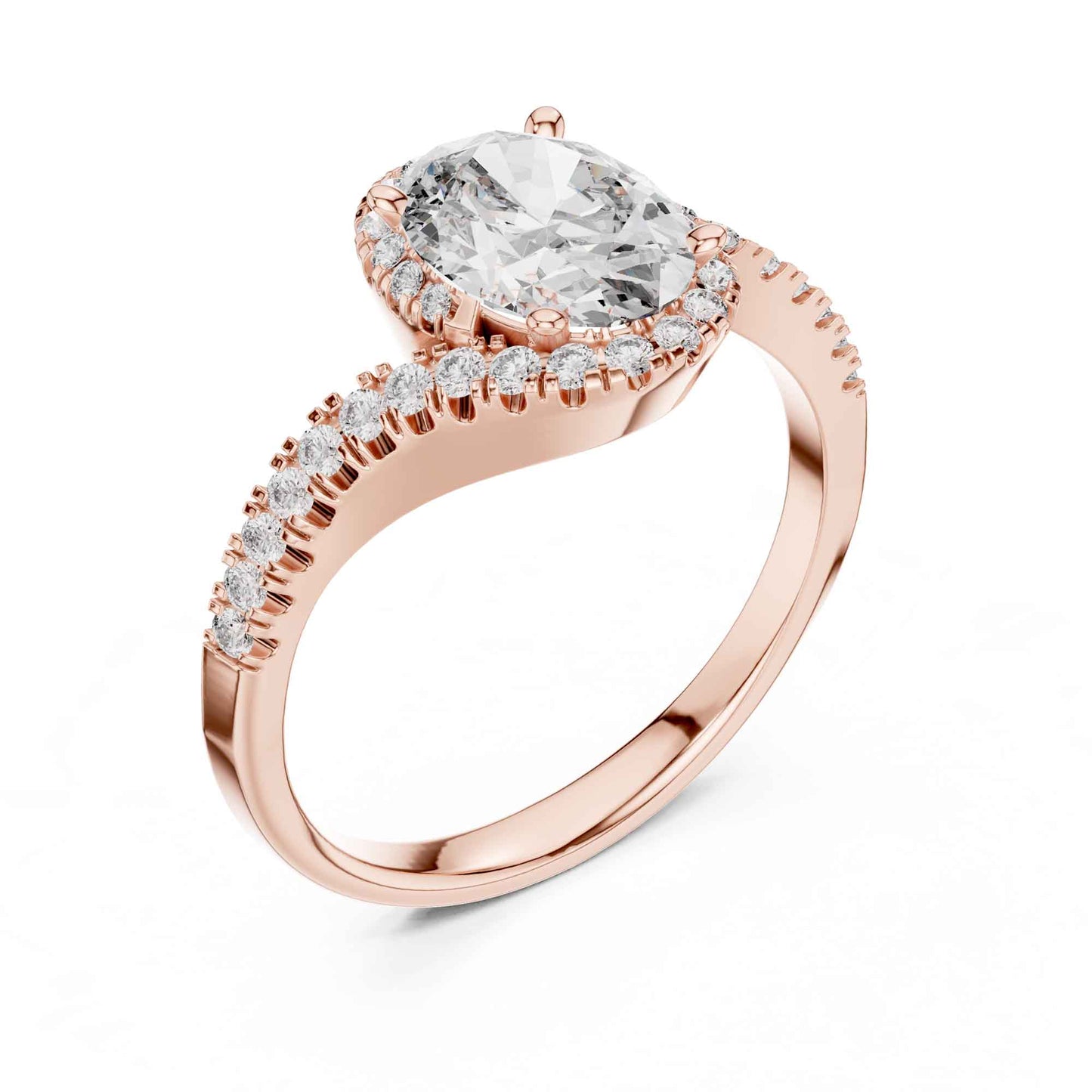 1 Carat Oval Cut Lab Grown Diamond Engagement Ring