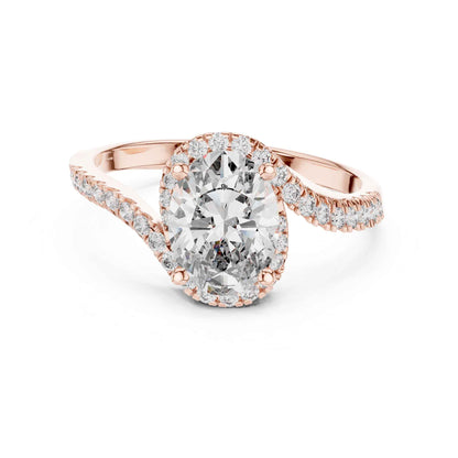 1 Carat Oval Cut Lab Grown Diamond Engagement Ring
