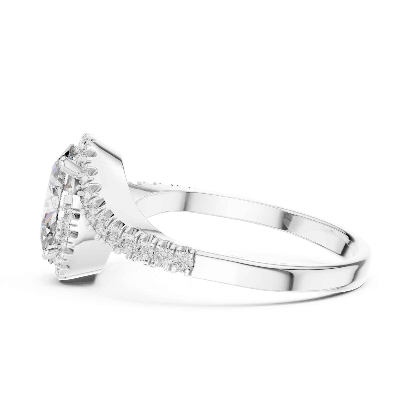 1 Carat Oval Cut Lab Grown Diamond Engagement Ring