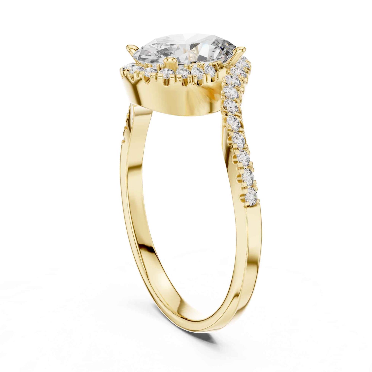 1 Carat Oval Cut Lab Grown Diamond Engagement Ring