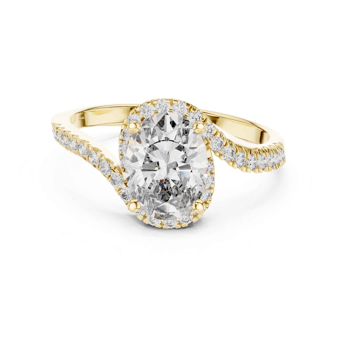 1 Carat Oval Cut Lab Grown Diamond Engagement Ring