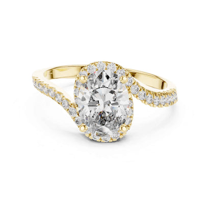 1 Carat Oval Cut Lab Grown Diamond Engagement Ring