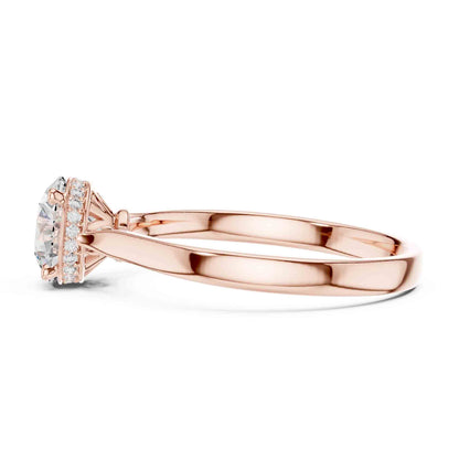 1 Carat Round Moissanite Diamond Solitaire Ring, Minimal Classic Design