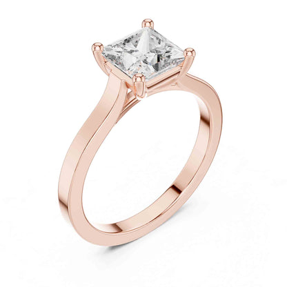 1 Carat Princess Cut Lab Diamond Solitaire Ring