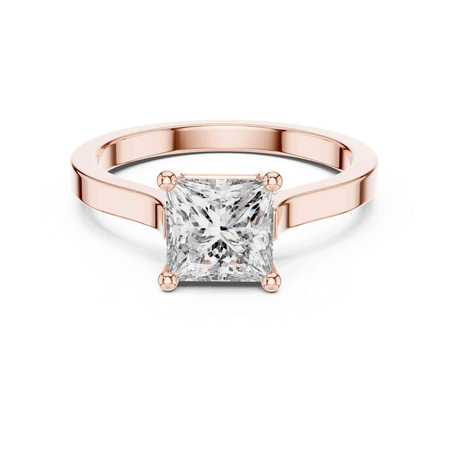 1 Carat Princess Cut Lab Diamond Solitaire Ring