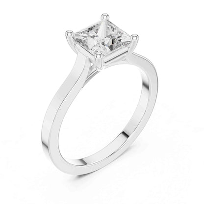 1 Carat Princess Cut Lab Diamond Solitaire Ring