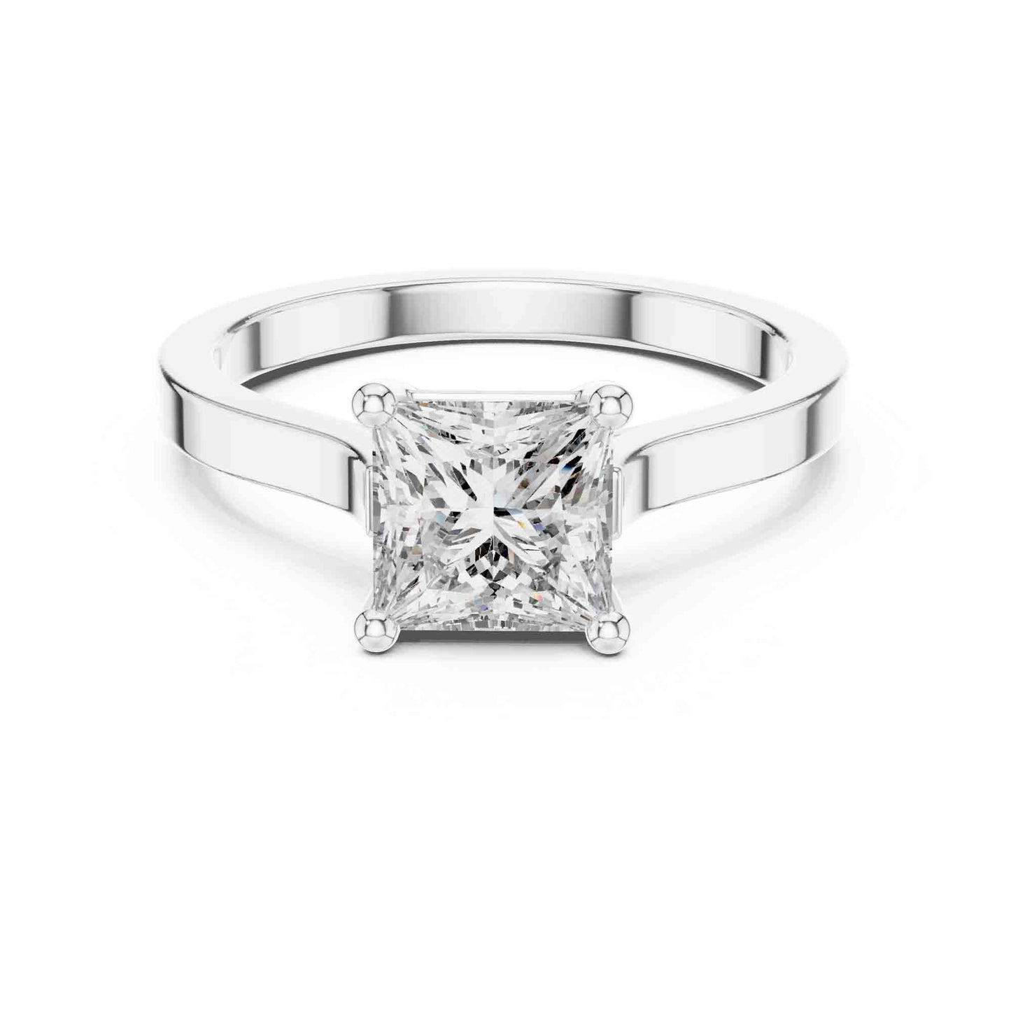 1 Carat Princess Cut Lab Diamond Solitaire Ring