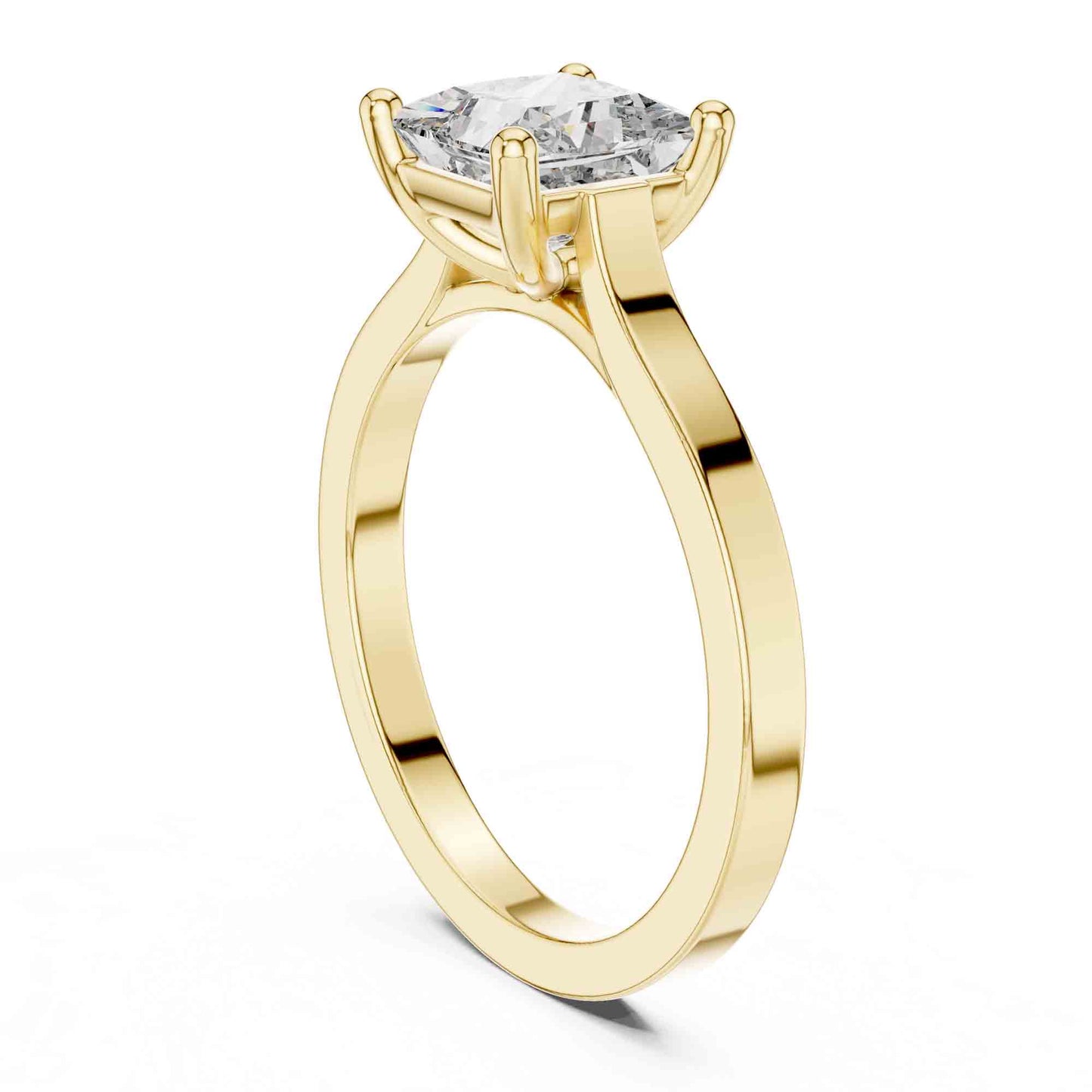 1 Carat Princess Cut Lab Diamond Solitaire Ring