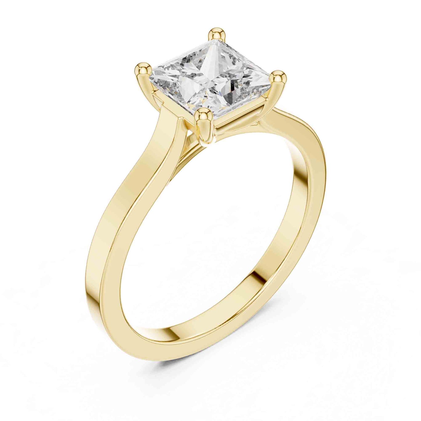 1 Carat Princess Cut Lab Diamond Solitaire Ring