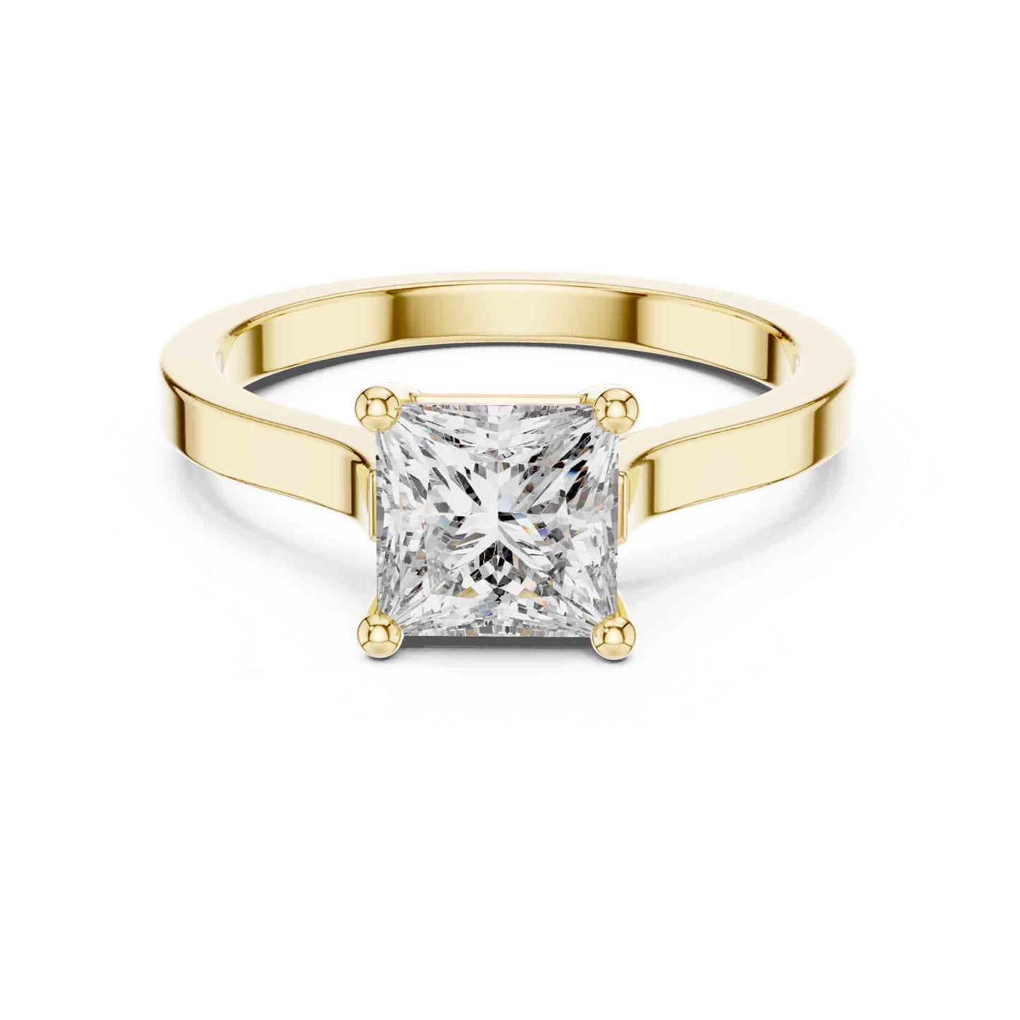 1 Carat Princess Cut Lab Diamond Solitaire Ring