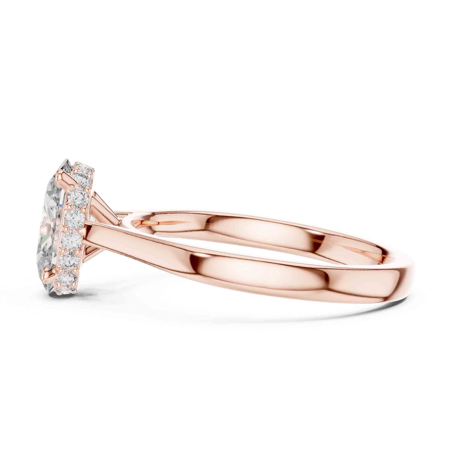 1.5 Carat Oval Lab Grown Diamond Solitaire Ring with Hidden Halo