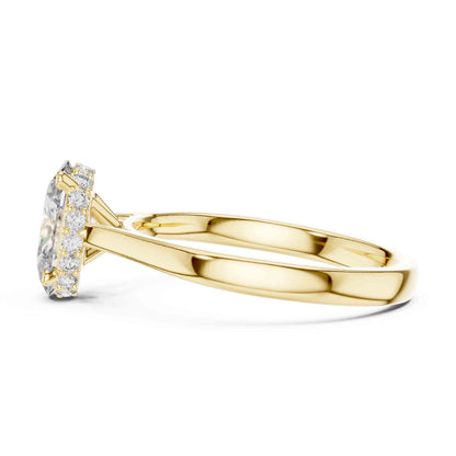 1.5 Carat Oval Lab Grown Diamond Solitaire Ring with Hidden Halo