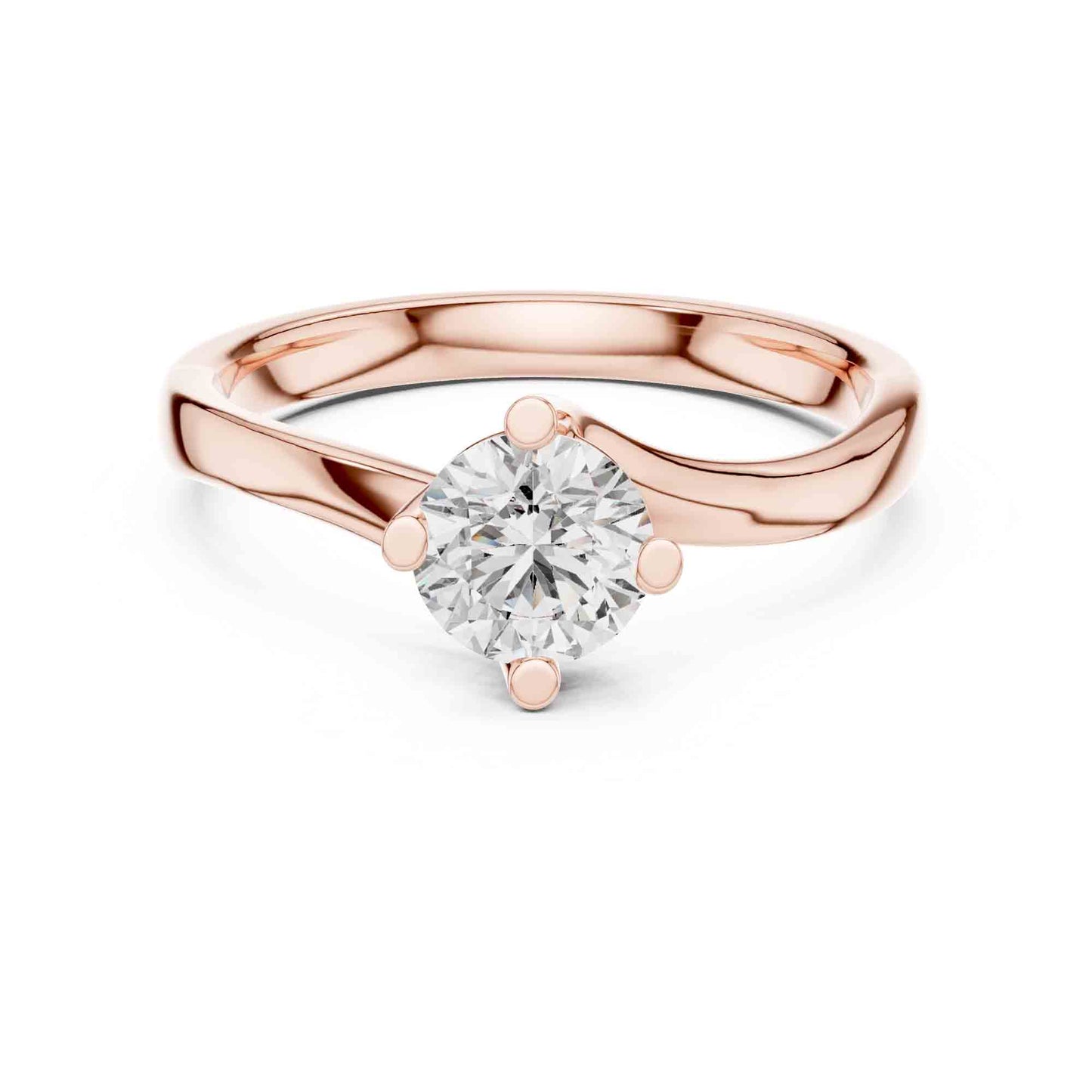 0.50 Carat Round Lab Grown Diamond Solitaire Engagement Ring