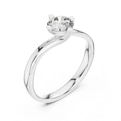 0.50 Carat Round Lab Grown Diamond Solitaire Engagement Ring