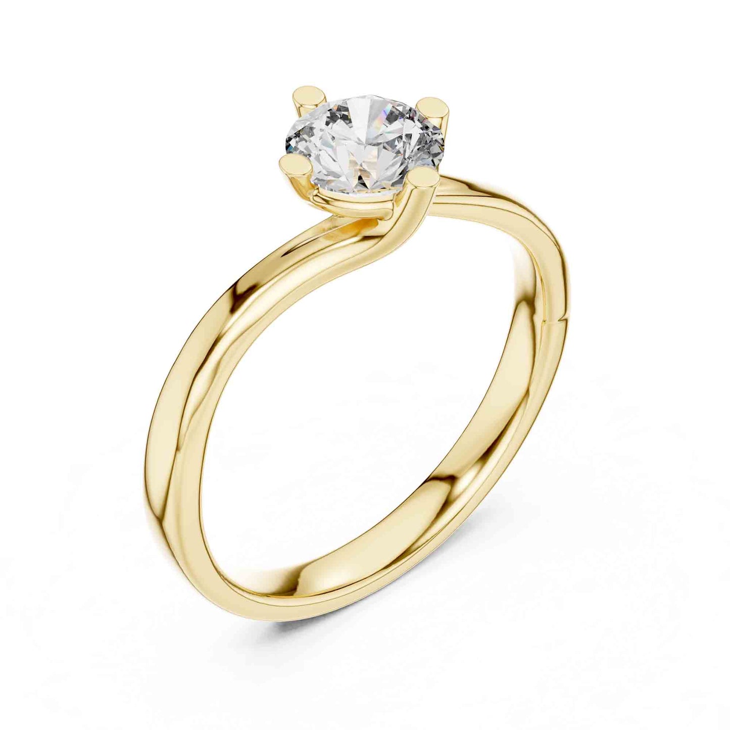 0.50 Carat Round Lab Grown Diamond Solitaire Engagement Ring