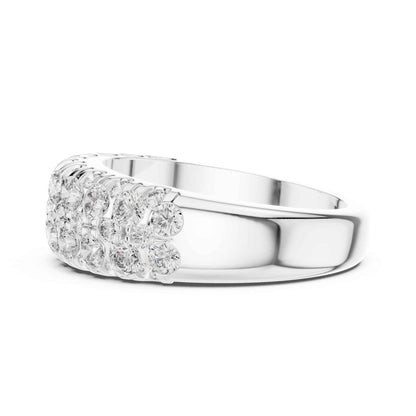 Wide Three Row Lab Grown Diamond Eternity Wedding Band