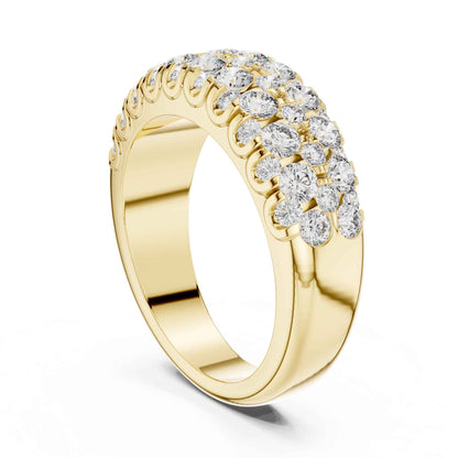 Wide Three Row Lab Grown Diamond Eternity Wedding Band