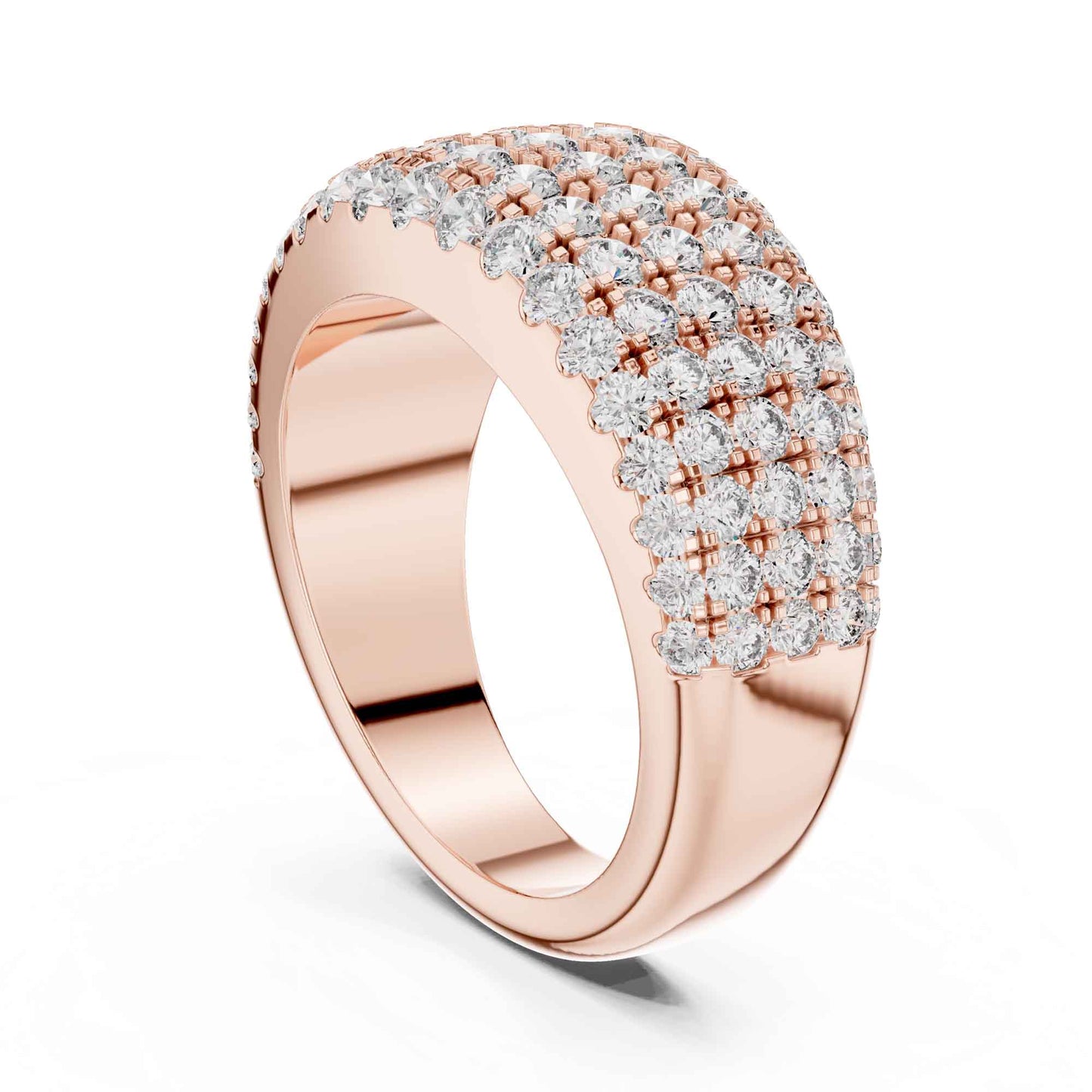 Carat Luxury Five Row Lab Grown Diamond Eternity Wedding Band