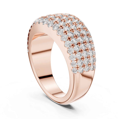 Carat Luxury Five Row Lab Grown Diamond Eternity Wedding Band