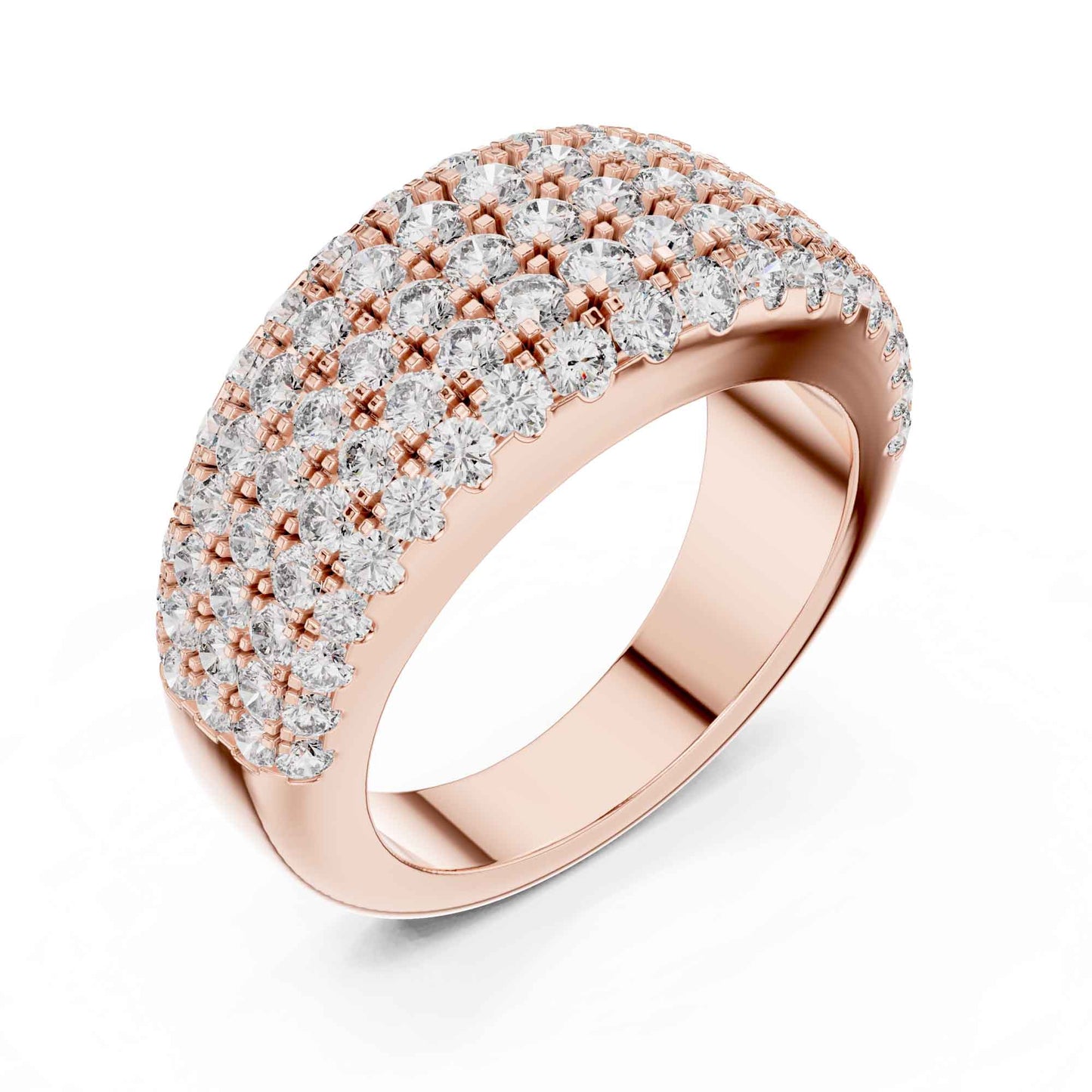 Carat Luxury Five Row Lab Grown Diamond Eternity Wedding Band
