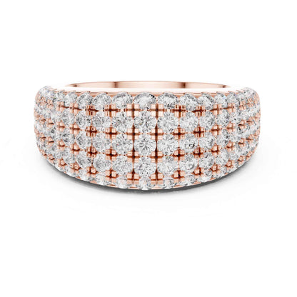 Carat Luxury Five Row Lab Grown Diamond Eternity Wedding Band