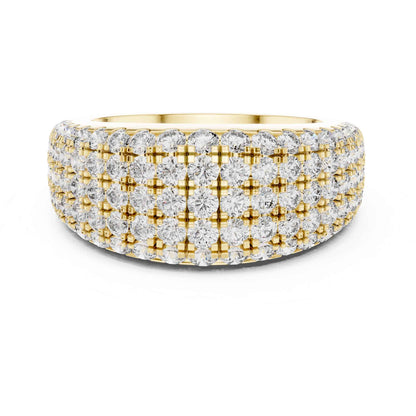 Carat Luxury Five Row Lab Grown Diamond Eternity Wedding Band