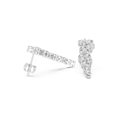 Floral Cascade Lab Grown Diamond Drop & Dangel Earrings
