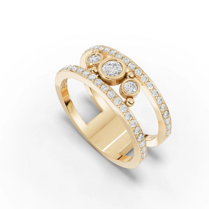 0.50 Carat Round Cut Moissanite Diamond Engagement Ring