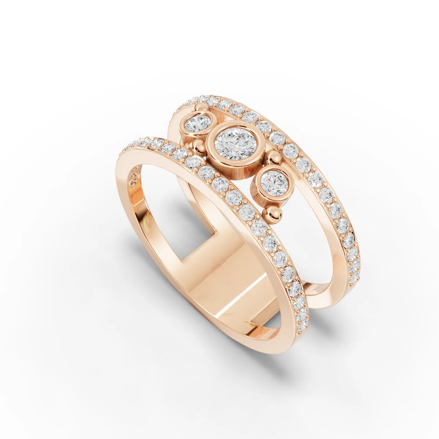 0.50 Carat Round Cut Moissanite Diamond Engagement Ring
