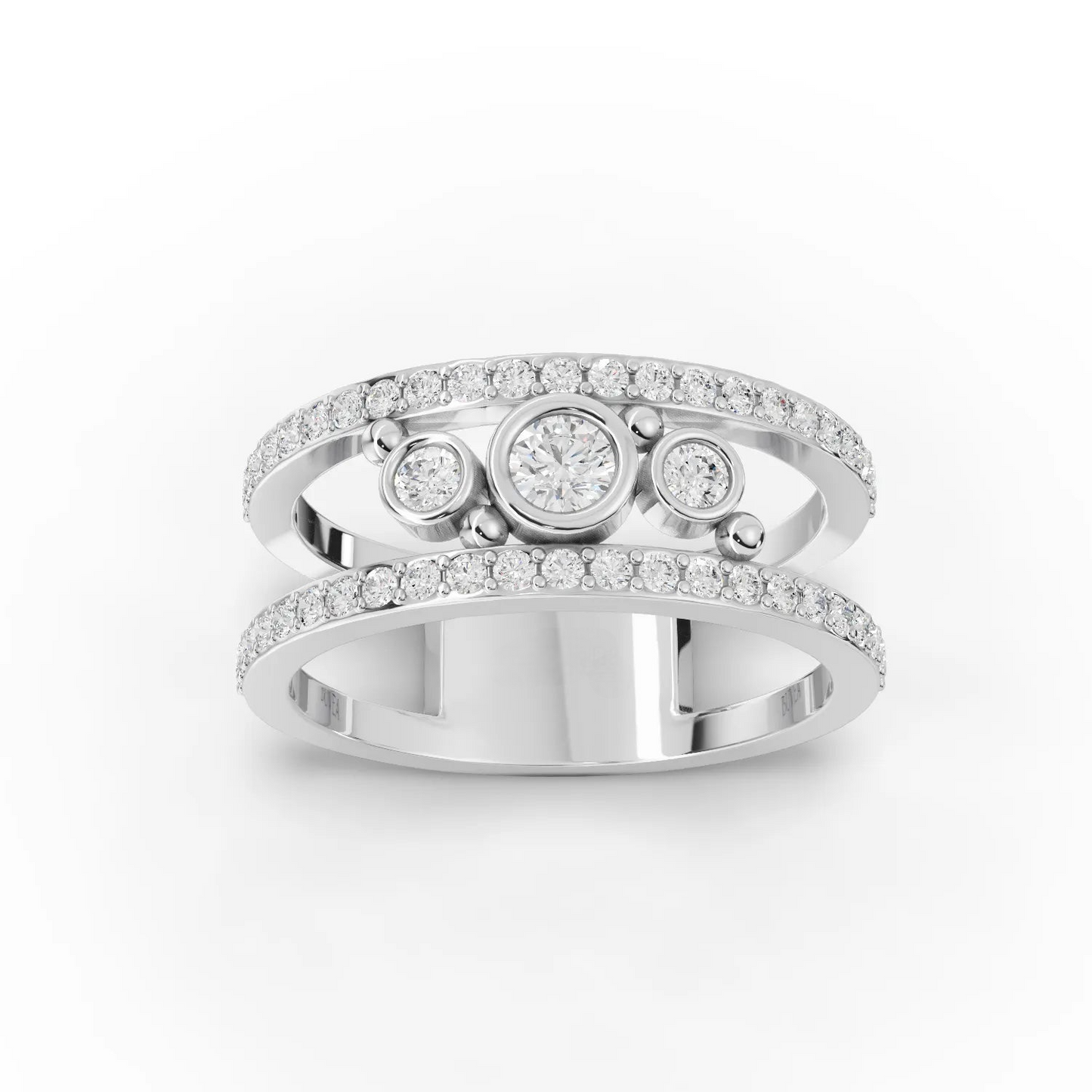0.50 Carat Round Cut Moissanite Diamond Engagement Ring
