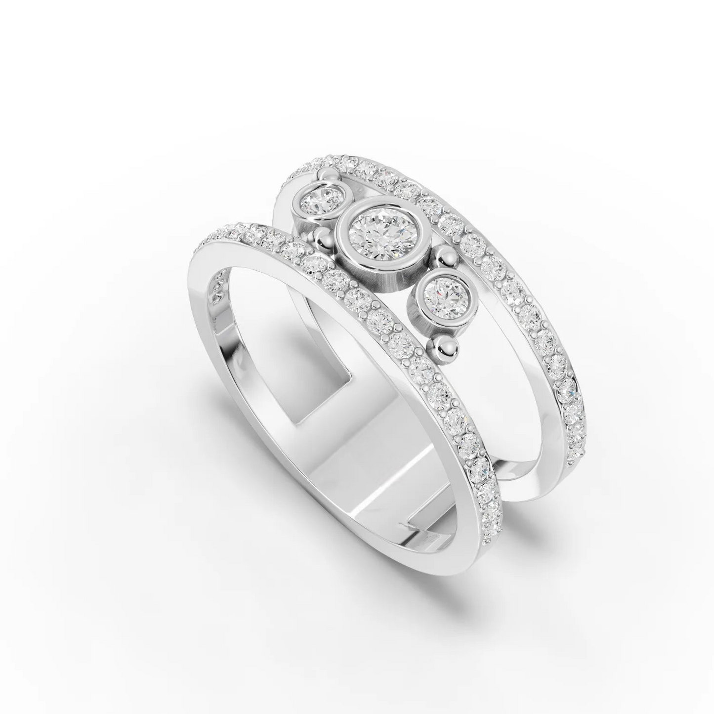 0.50 Carat Round Cut Moissanite Diamond Engagement Ring