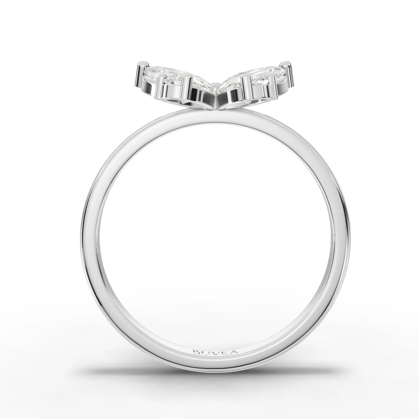 1.10 Carat Pear, Marquise Cut Moissanite Diamond Butterfly Ring