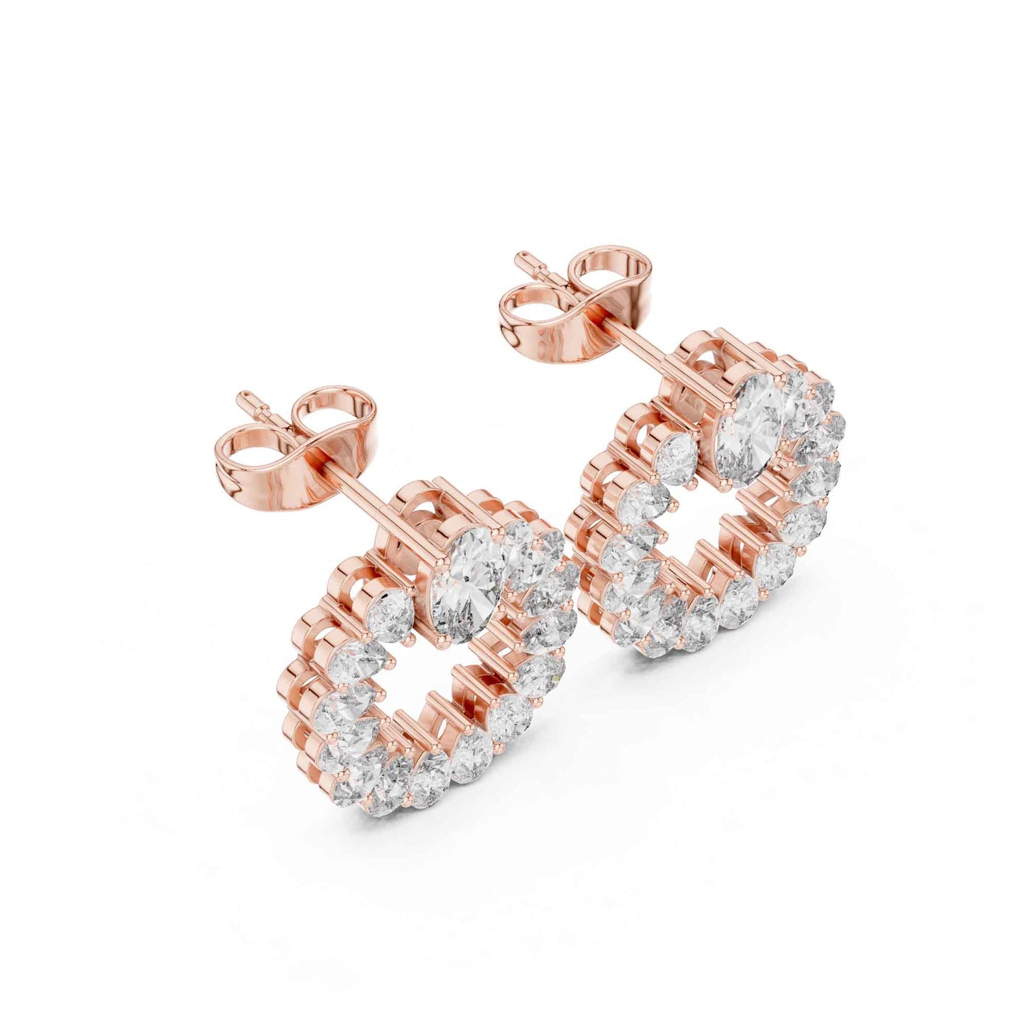 Multi-Shape Lab Grown Diamond Statement Stud Earrings