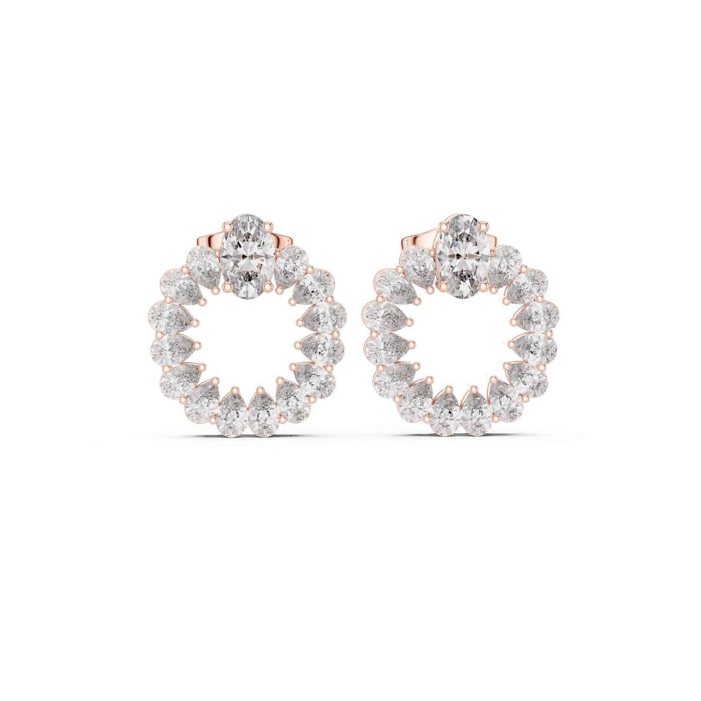 Multi-Shape Lab Grown Diamond Statement Stud Earrings