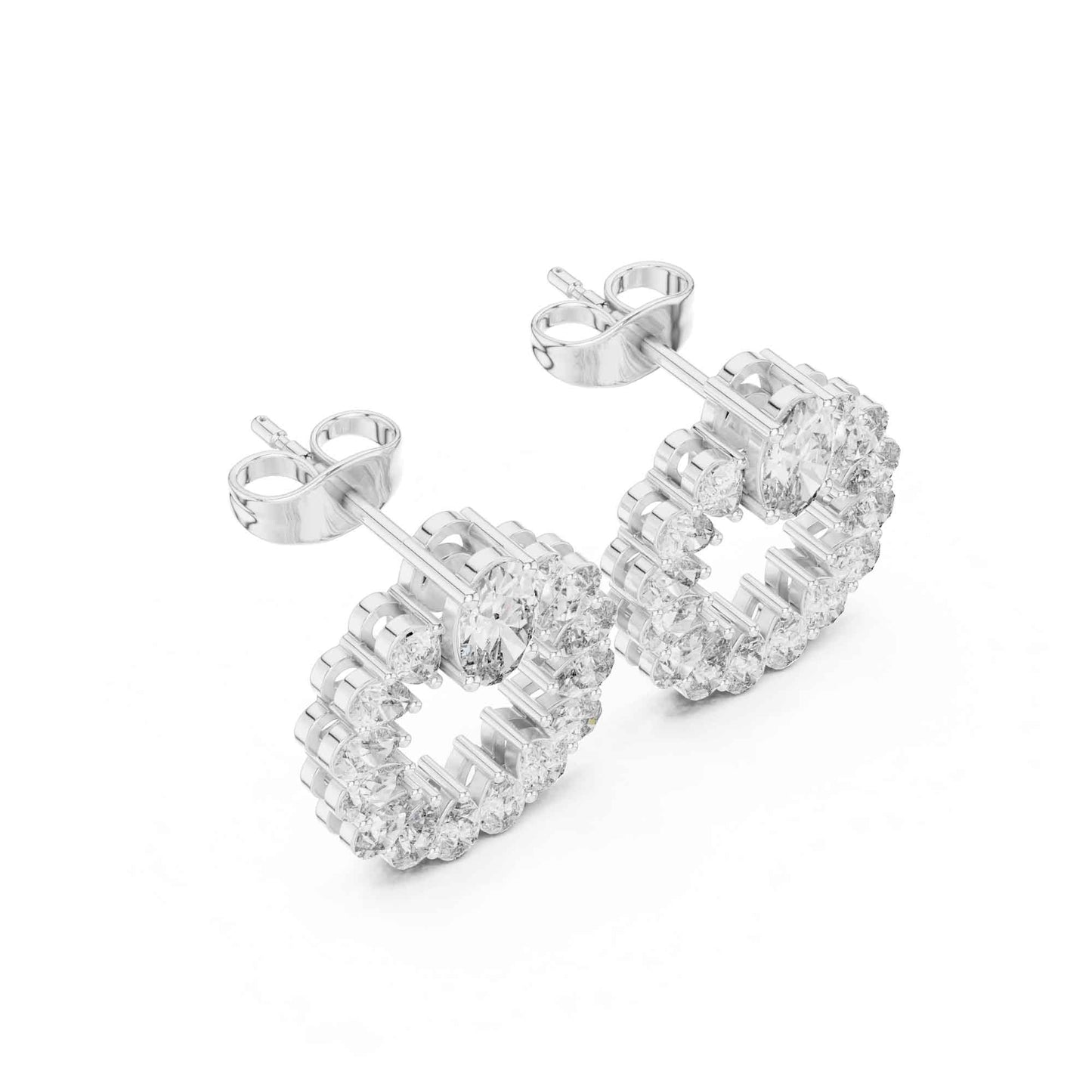 Multi-Shape Lab Grown Diamond Statement Stud Earrings