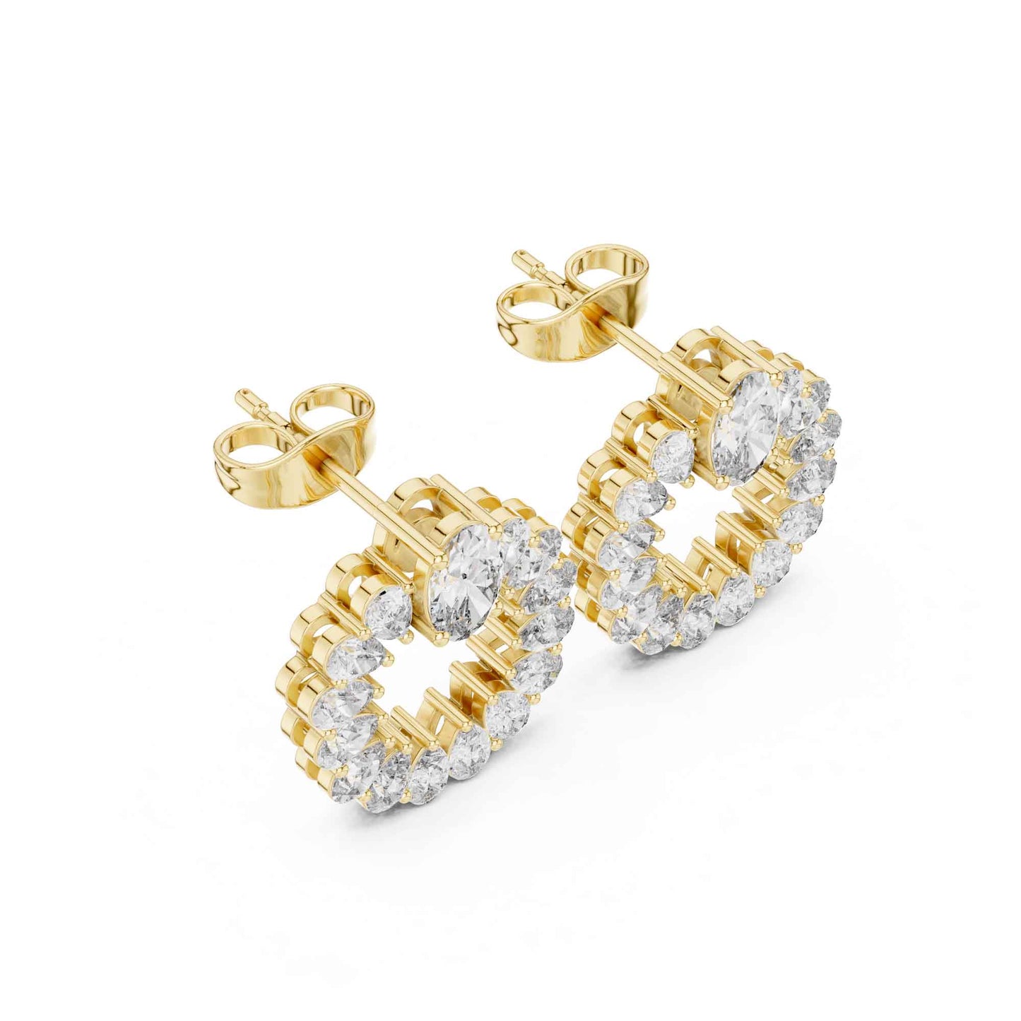 Multi-Shape Lab Grown Diamond Statement Stud Earrings