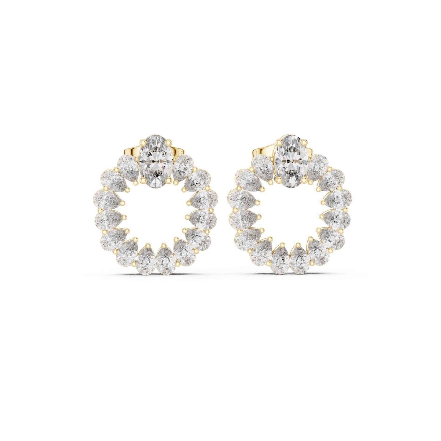 Multi-Shape Lab Grown Diamond Statement Stud Earrings