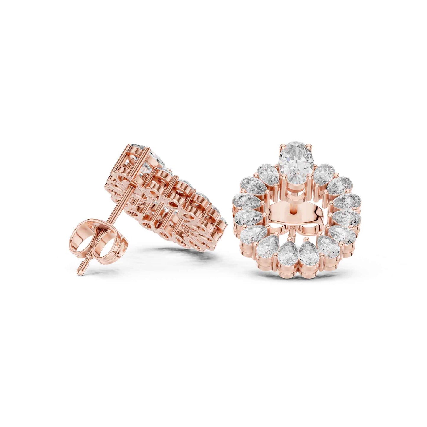 Multi-Shape Lab Grown Diamond Statement Stud Earrings