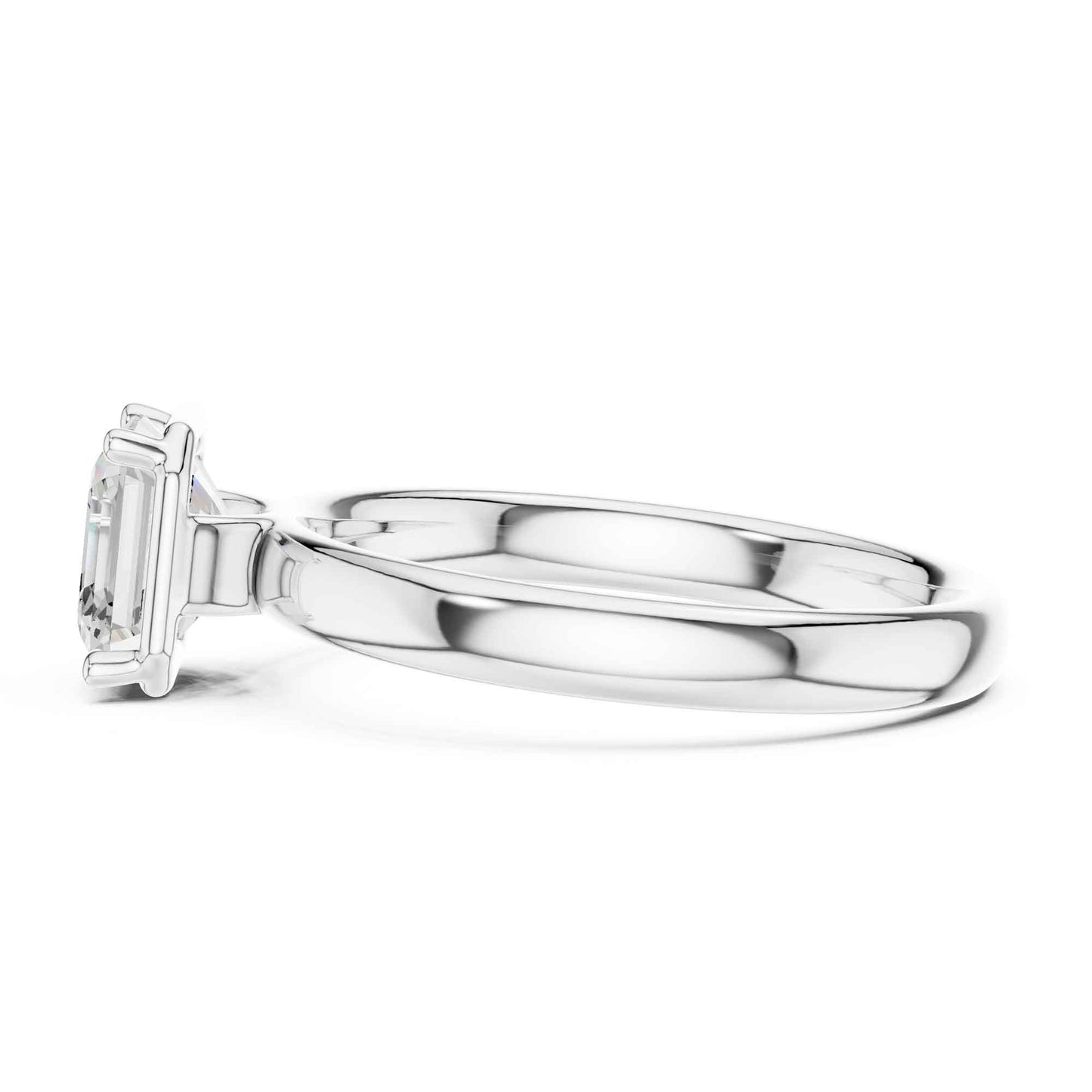1.5 Carat Asscher Cut Diamond Engagement Ring with Classic Four-Prong
