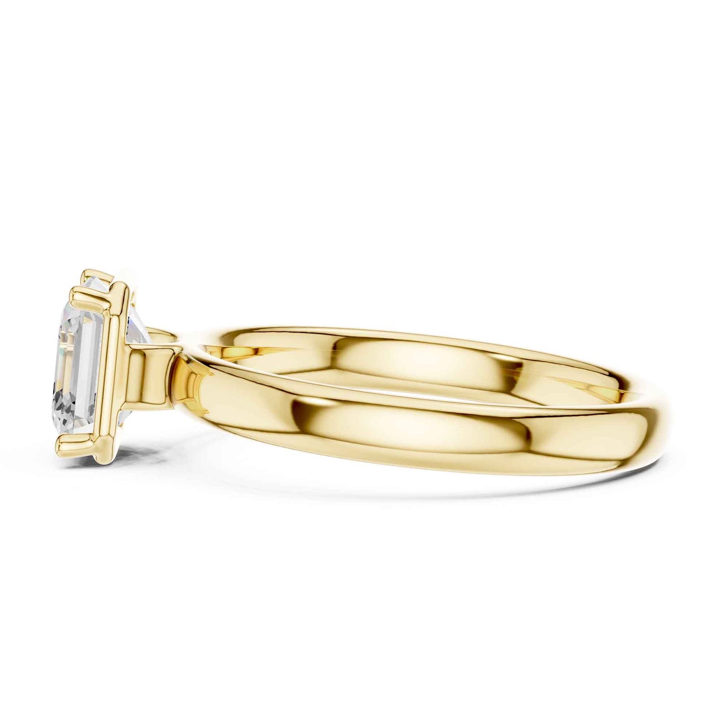 1.5 Carat Asscher Cut Diamond Engagement Ring with Classic Four-Prong