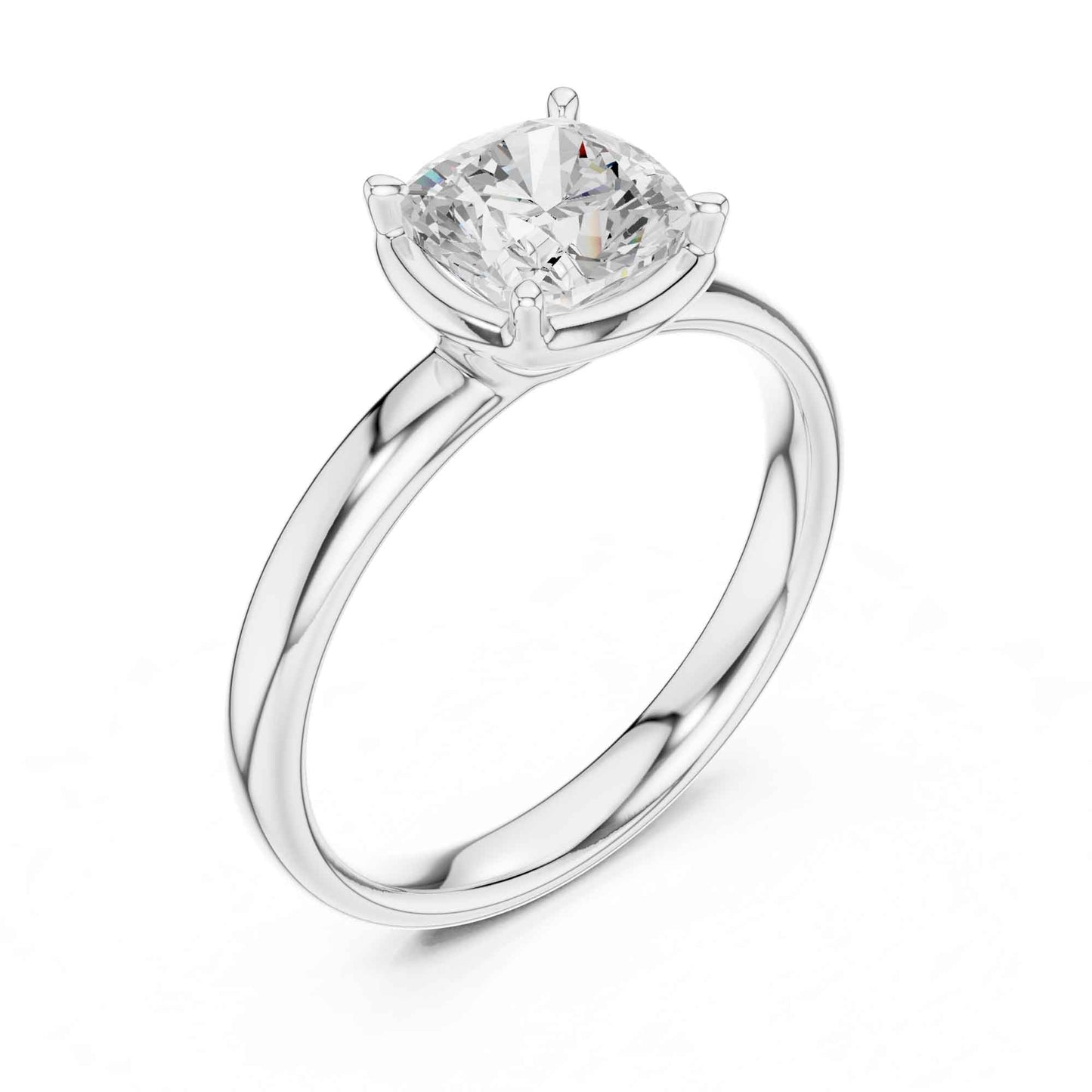 1.5 Carat Cushion Cut Diamond Engagement Ring with Classic Four-Prong