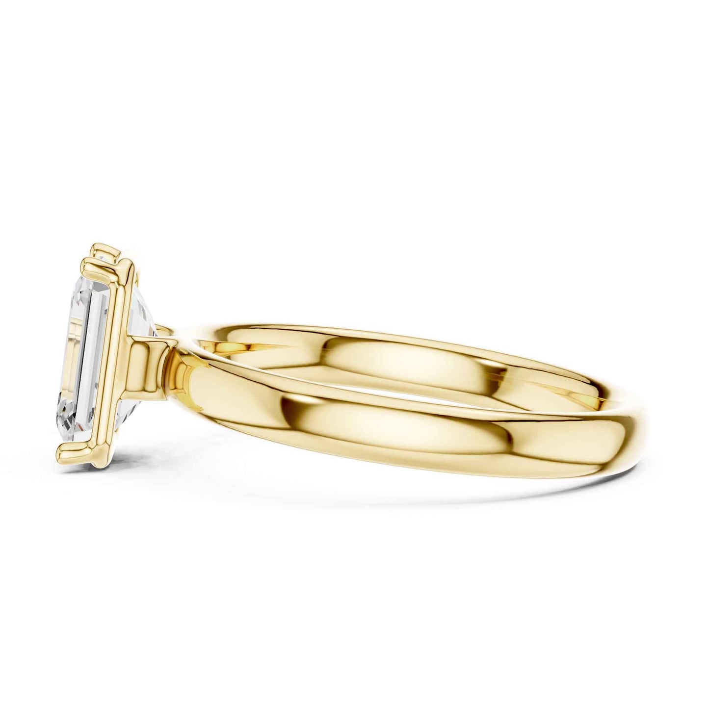 1.5 Carat Emerald Cut Diamond Engagement Ring with Classic Four-Prong