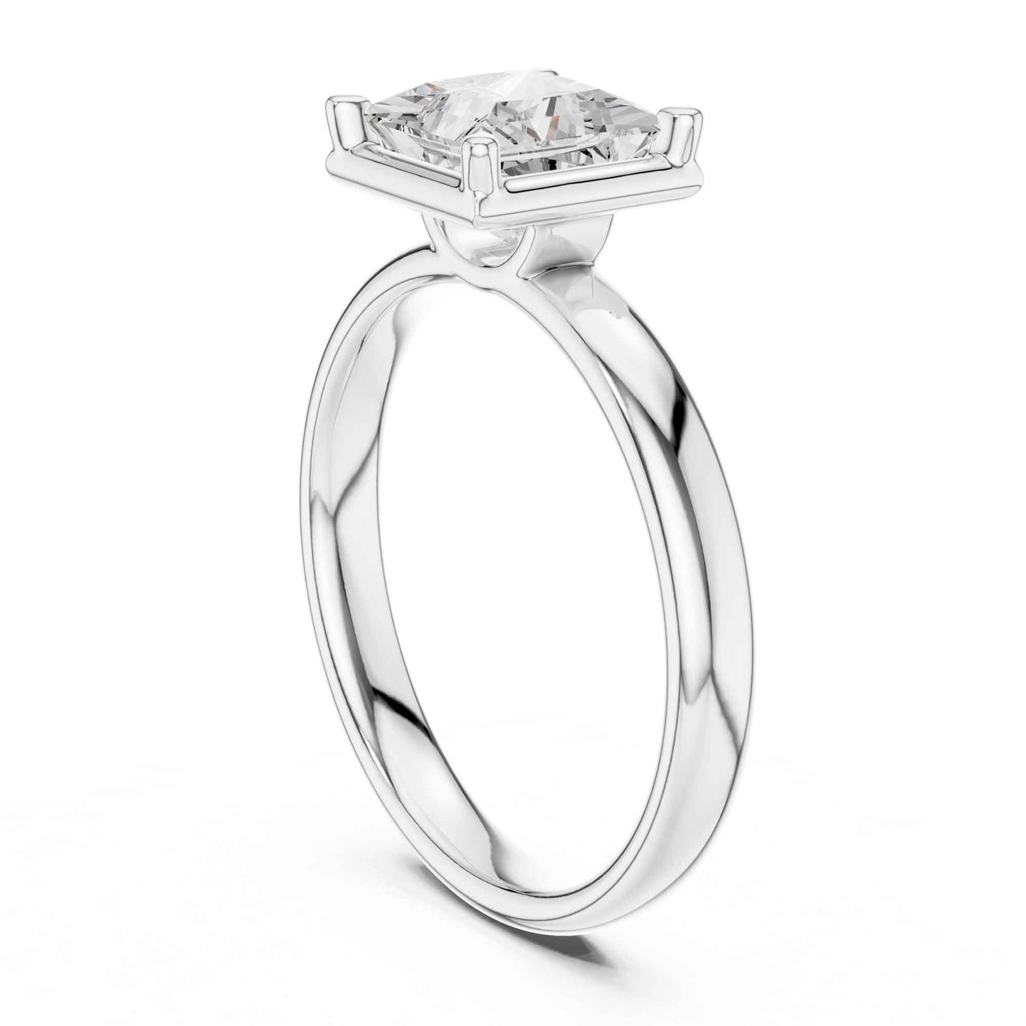 1.5 Carat Timeless Princess Cut Diamond Ring with Minimalist Band