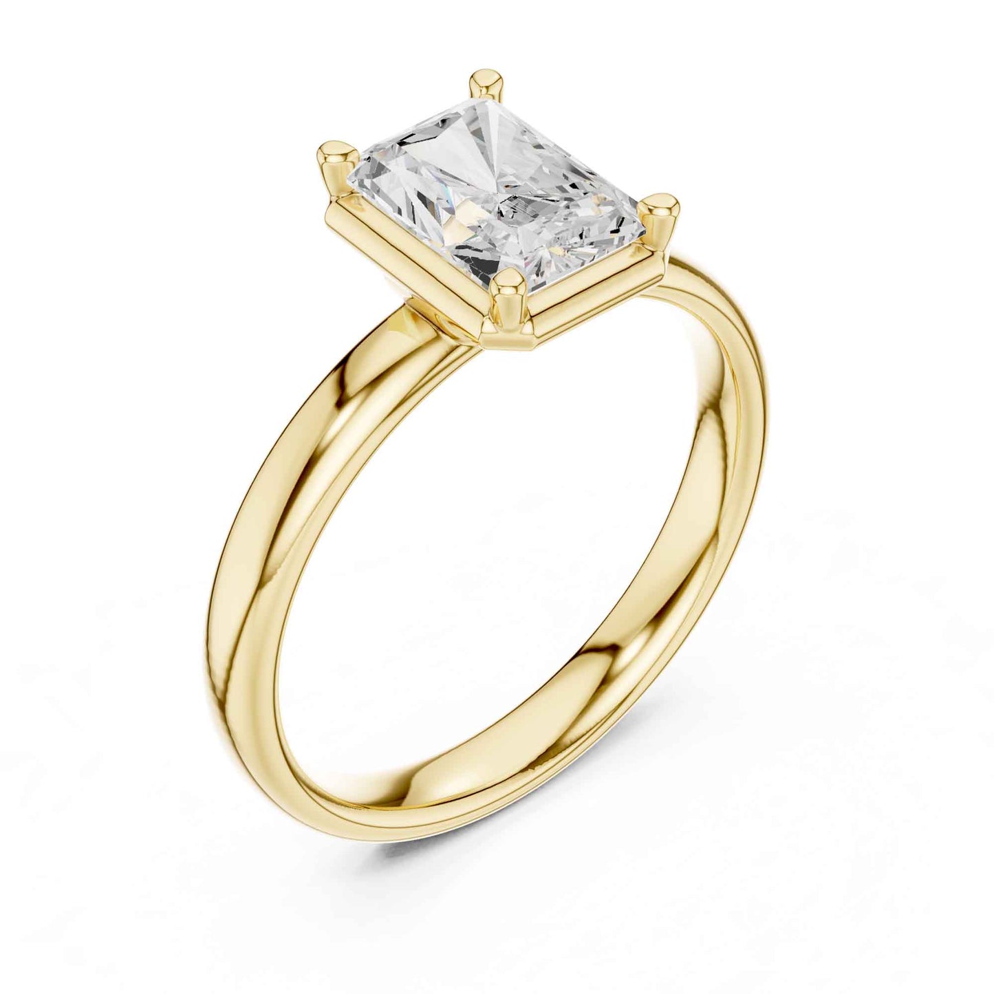 1.5 Carat Radiant Cut Diamond Solitaire Engagement Ring