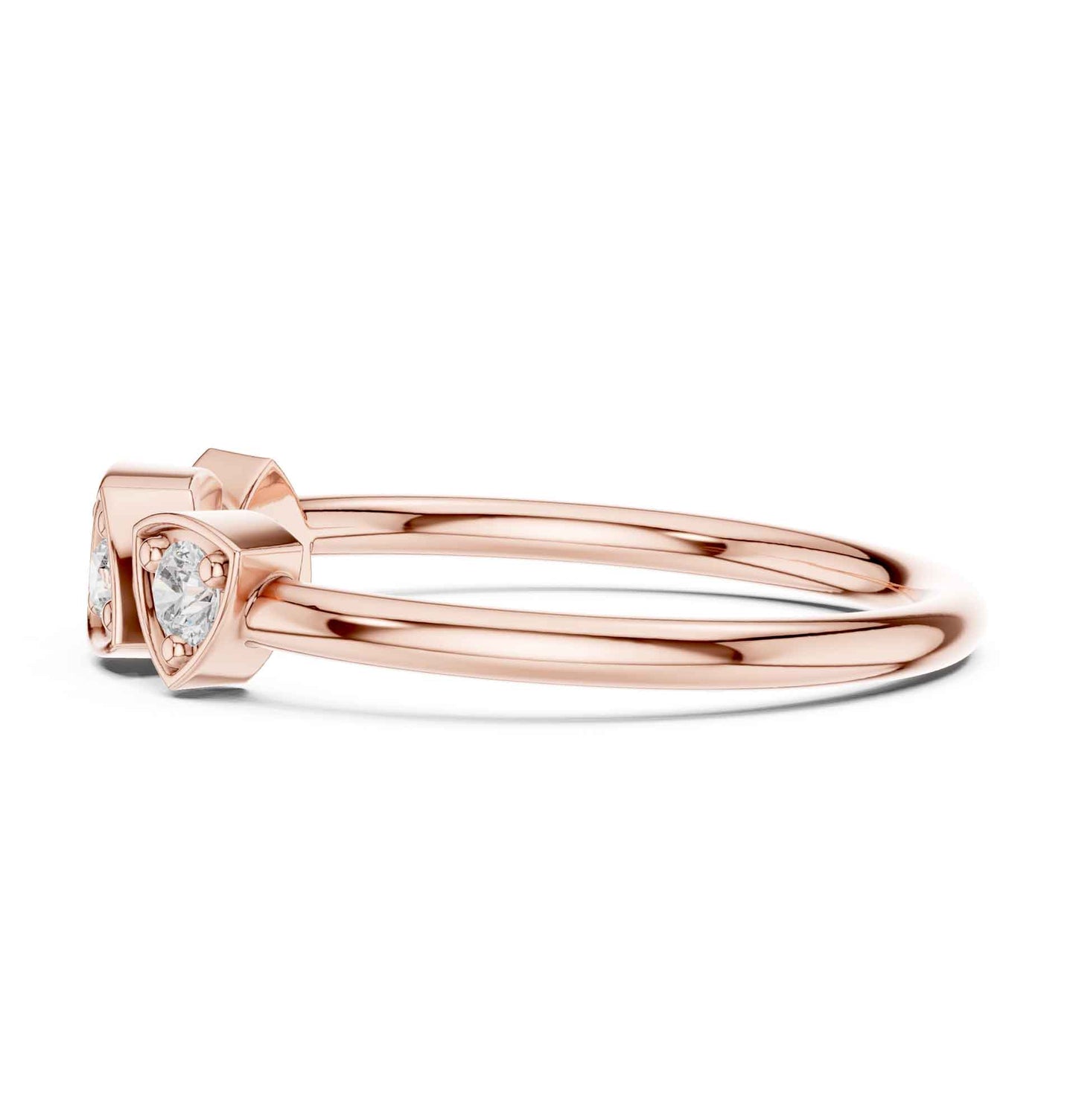 Round Cut Diamond Wedding Band with Shared Prong Setting