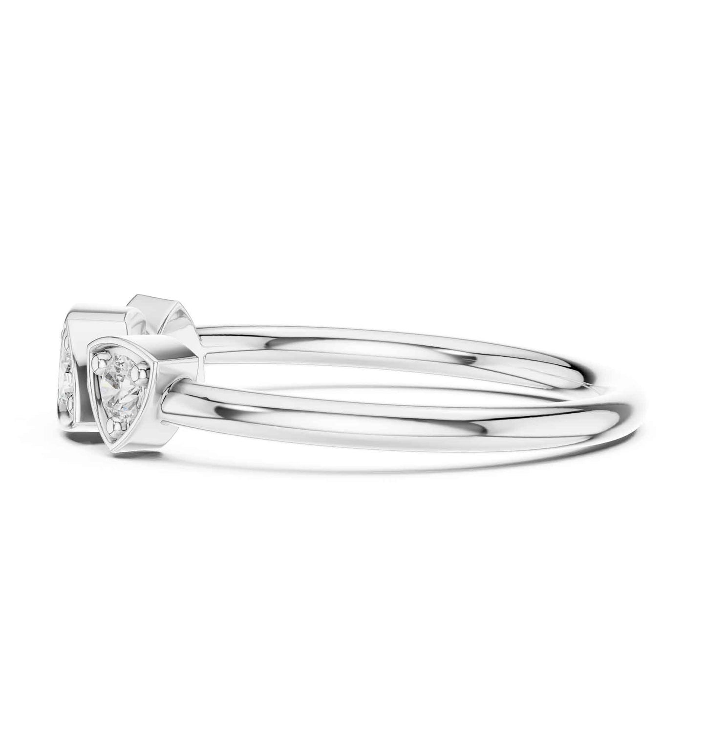 Round Cut Diamond Wedding Band with Shared Prong Setting