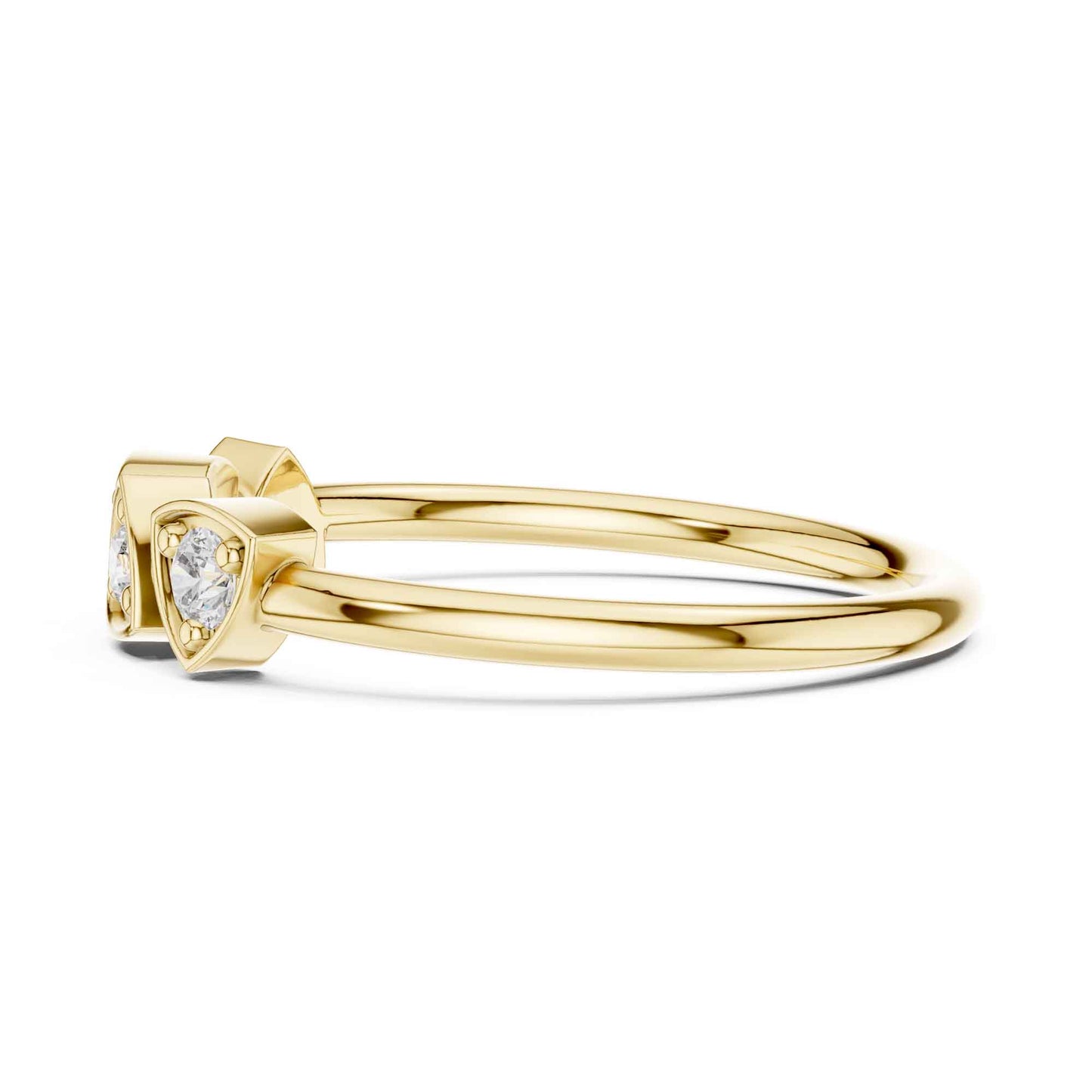 Round Cut Diamond Wedding Band with Shared Prong Setting