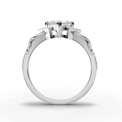 1 Carat Center Princess Cut Moissanite Diamond Enagement Ring
