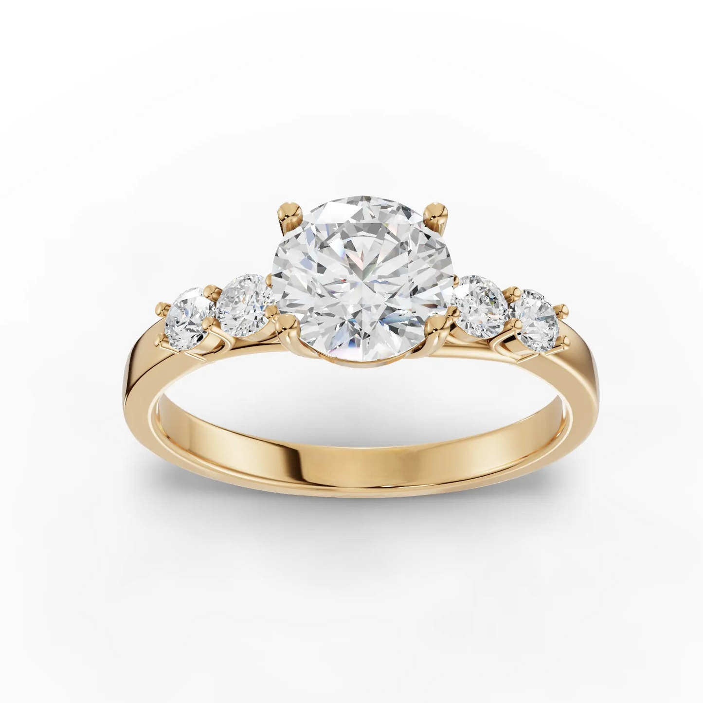 1 Carat Center Round Cut Moissanite Diamond Engagement Ring
